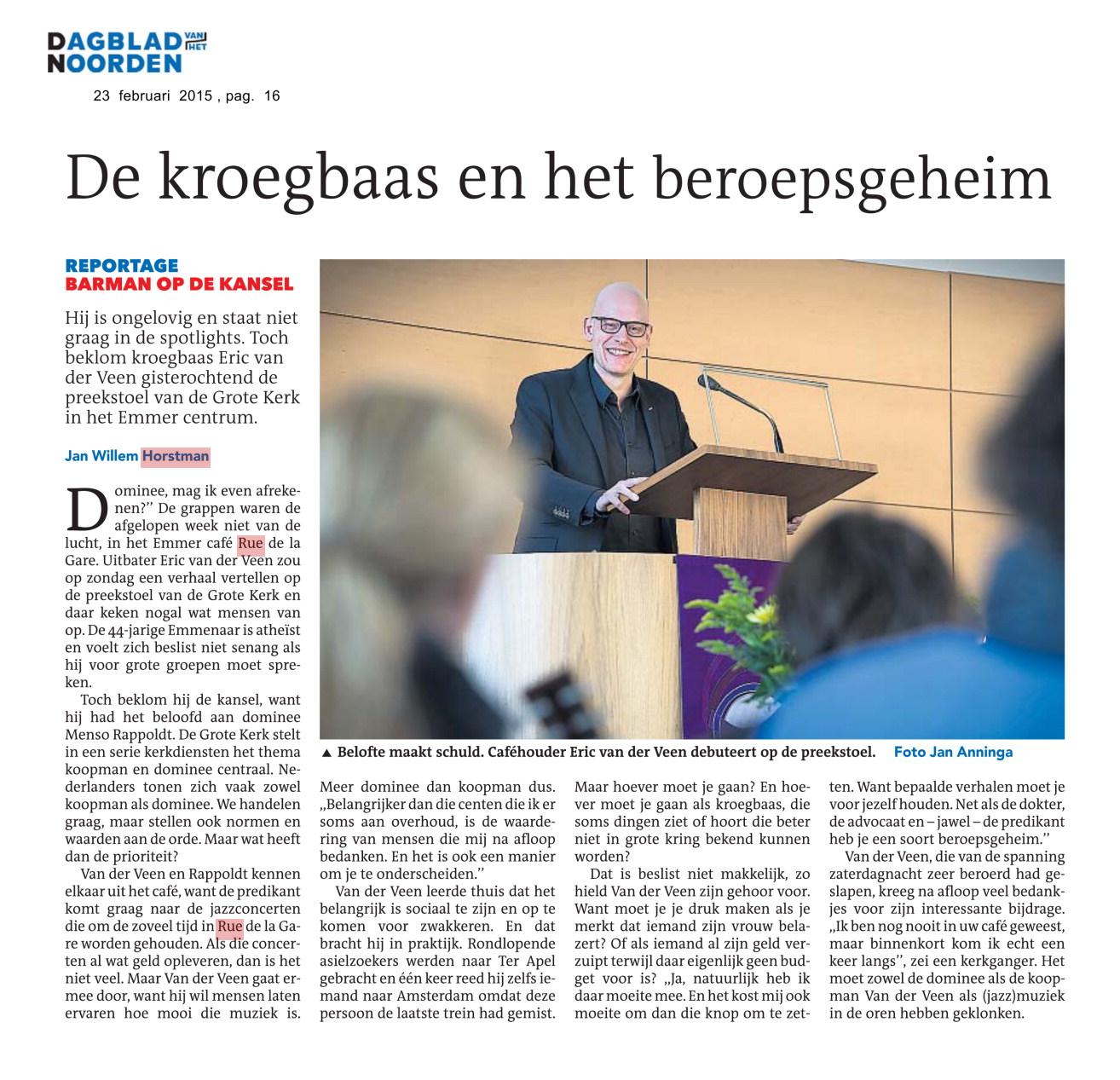 De Kroegbaas en het beroepsgeheim